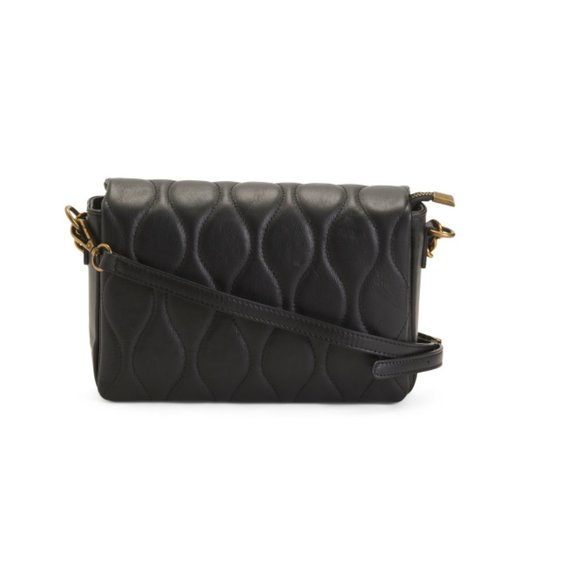 ROBERTA ROSSI Italy Leather Quilted Crossbody With Woven Chain Handle - Picture 1 of 2